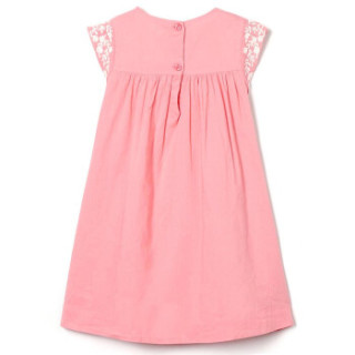 Gap旗舰店 童装 女婴幼儿 夏季沉肩袖圆领刺绣连衣裙307269 粉色 90cm(2T)