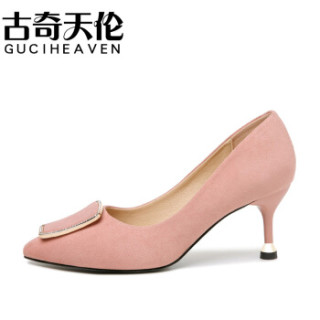 GUCIHEAVEN 古奇天伦 女士尖头浅口职业性感百搭工作单鞋 9275 粉色 38