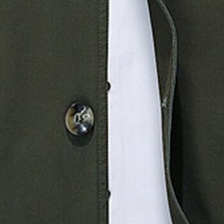 卡帝乐鳄鱼（CARTELO）风衣 男士潮流纯色翻领中长款风衣外套QT4000-5793军绿色3XL