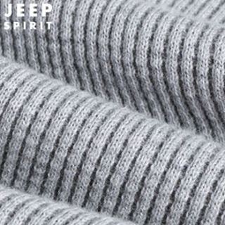 吉普 JEEP 针织衫男 2018年秋季纯色套头半高领打底衫青中年修身毛衣 XH181213JEEP 加绒-卡其 L