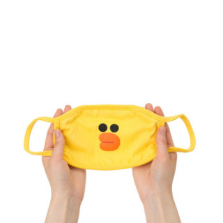 LINE FRIENDS 莎莉口罩 黄色 卡通周边秋冬可清洗防尘透气口罩