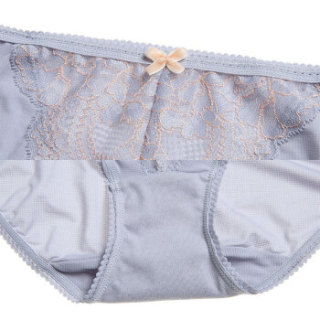 iadore 安朵 中腰三角裤蕾丝拼接镂空性感女士内裤女 H21701UGRY 灰色GRY L