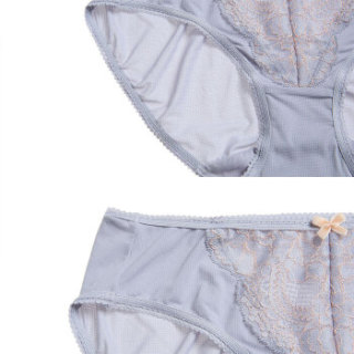 iadore 安朵 中腰三角裤蕾丝拼接镂空性感女士内裤女 H21701UGRY 灰色GRY L