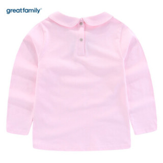 歌瑞家(greatfamily)童装女童长袖T恤春季新款儿童上衣女孩长袖T恤打底衫 粉色90