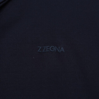 Z ZEGNA 杰尼亚 奢侈品 男士海军蓝棉质长袖POLO衫 VR348 ZZ759 B09 M码