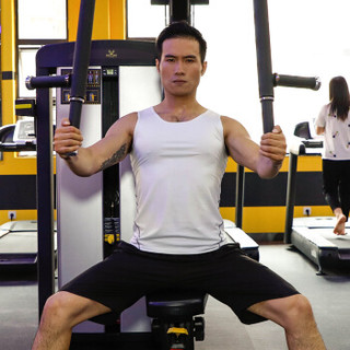 FANDIMU 范迪慕 健身T恤新品休闲男子速干透气上衣跑步健身运动服 FNZ9001-白色-单件背心-M