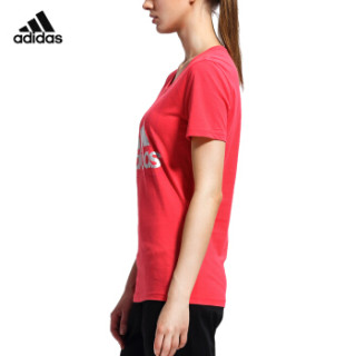 adidas 阿迪达斯 运动休闲服女款 网羽球服T恤 羽毛球服 BP8400 XL码 红色