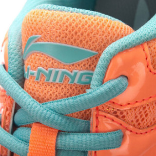 LI-NING 李宁 羽毛球系列女子羽毛球训练鞋 AYTN042 荧光浅橙/水池蓝 35.5码