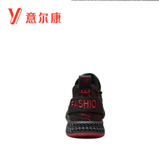 YEARCON 意尔康 男士运动休闲网面韩版潮流黑椰子鞋男 9112ZX97325W 红色 43