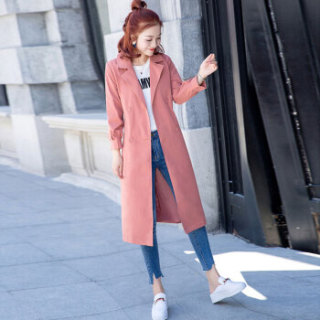 BANDALY 2019春季女装新品风衣女中长款韩版气质收腰百搭薄款外套 HZCZ2088-Q211 红色 L