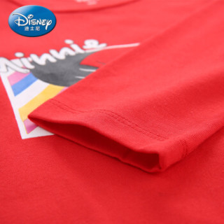 迪士尼 Disney 自营童装女童中小童时尚针织长袖T恤上衣2019春夏新款 DA9169D3E02 鲜红 80