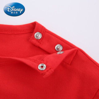 迪士尼 Disney 自营童装女童中小童时尚针织长袖T恤上衣2019春夏新款 DA9169D3E02 鲜红 80