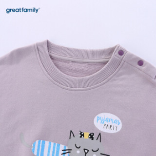 歌瑞家(greatfamily)童装女童套头卫衣春季新款儿童上衣女孩长袖打底衫 紫色80