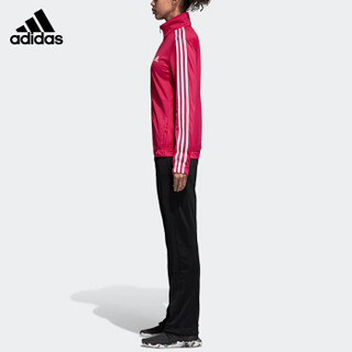 adidas 阿迪达斯 运动服套装健身训练羽毛球服跑步运动服女款 CY3518 粉黑 M码