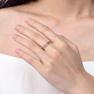 赛菲尔珠宝 钻石戒指女款 18K玫瑰金 闪耀皇冠钻戒 霸气一款多戴 约2-3分 13#