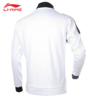 LI-NING 李宁 新款男子开衫无帽卫衣针织外套羽毛球训练服 AWDP241-2 白色 M码/170