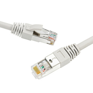 普天汉飞 POTEL 原装超五类屏蔽跳线 成品网线 CAT5E 工程级电脑网络跳线 灰色1米