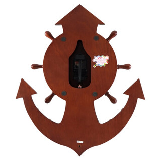 枫叶(MapleLeaf)欧式地中海风船舵式创意客厅静音挂钟挂表 樱桃木色7028-1