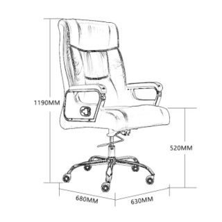 奈高电脑办公椅经理总裁时尚休闲椅子家用书房人体工学皮艺转椅-OH1