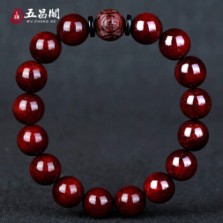 五昌阁 佛字多金星小叶紫檀手串男老料高油密佛珠手链 12MM*17颗