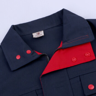 鸿赫 工作服套装男春秋劳保汽修长袖工作服上衣外套工衣工厂服套装 红边上衣 165