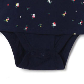 Gap旗舰店 女婴 棉质印花爱心图案短袖连体衣375187 海军蓝色 18-24M