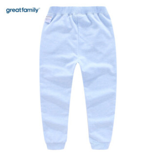 歌瑞家(greatfamily)童装纯棉女童针织长裤春季新款儿童女孩裤子纯棉休闲裤 蓝色80