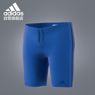 阿迪达斯 adidas 泳裤男士泳衣速干时尚贴身舒适经典及膝游泳裤 CW4826 蓝色 L