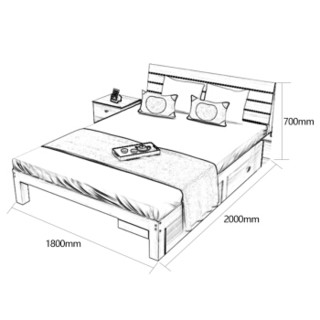 欧宝美实木床单人床双人床公寓床宿舍床1.8米宽