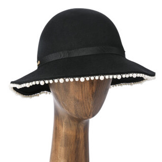 诗丹凯萨 sedancasesa礼帽女珍珠装饰秋冬帽子女士礼帽 FW010259 黑色 57CM