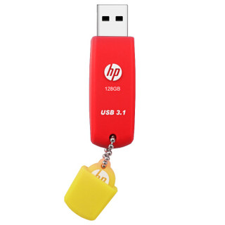 惠普（HP）128GB USB3.1 U盘 X788W 抗震防尘 防掉盖设计 高速传输红色U盘