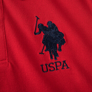 U.S. POLO ASSN. Polo衫男2019年新品男士短袖T恤纯棉多色男短袖衫美式休闲男上装6017965AL 红色 2XL/185