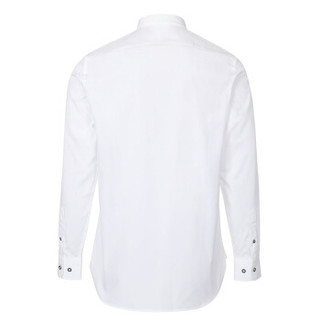 BURBERRY 巴宝莉 男士白色混纺撞色纽扣长袖衬衫 80049591 XXL