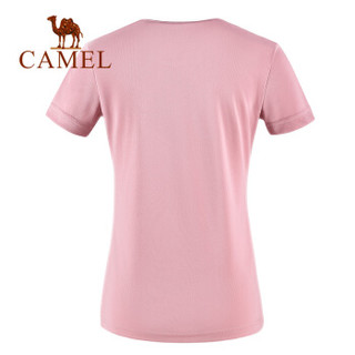 骆驼（CAMEL）瑜伽服上衣短袖速干男女款宽松跑步健身服运动T恤 T9S2Y6147/T9S1Y6146 粉红 女 M