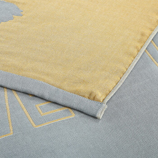 竹之锦 毯子 竹纤维四层纱布夏凉毯 天鹅提花柔软亲肤透气空调盖毯 灰色 1.5×2m