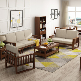 摩高空间北欧实木沙发现代简约客厅家具沙发组合日式简约平角沙发-单人位TB01
