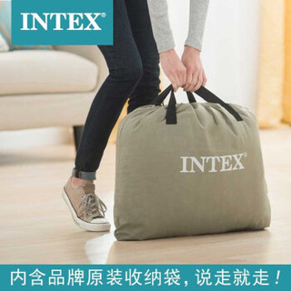 INTEX 64136内置电泵线拉充气床垫 单双人加厚加高内置枕头冲气垫床折叠床家用户外便携