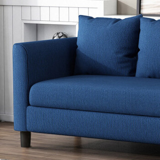 杜沃 沙发 布艺沙发现代简约小户型北欧客厅家具整装三人沙发懒人沙发可拆洗乳胶沙发  B1乳胶1.58米深蓝色