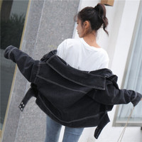 曼如芬 时尚个性BF风显瘦短款夹克衫上衣 MEEF605