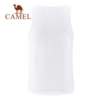 骆驼（CAMEL）健身服男运动背心篮球速干训练紧身衣高弹跑步打底衫无袖 T9S2Q8139白色 XXL