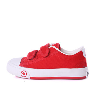 飞耀（FEIYAO）童鞋儿童帆布鞋男童女童休闲鞋白色布鞋宝宝板鞋学生球鞋A-012 红色 25