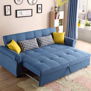 摩高空间多功能沙发床乳胶可折叠坐卧两用布艺小户型双三人高档沙发床1.6米-乳胶款F01