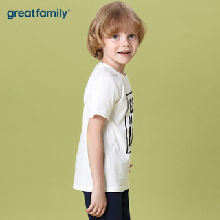 歌瑞家（greatfamily）婴儿衣服夏季男童圆领短袖T恤半袖上衣 白色100码