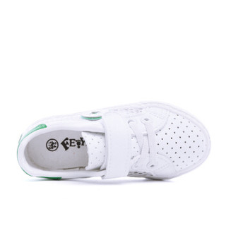 飞耀（FEIYAO）儿童网鞋男童女童休闲鞋 韩版超纤小白鞋A-1001 白绿 29