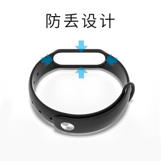 YOMO 小米手环3腕带 替换带新款三代手环腕带配件 智能运动手环带 蓝色