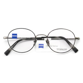 蔡司眼镜（Zeiss Eyewear）男女款 全框黑色镜框枪色镜腿眼镜框眼镜架 ZS-40007-F029 49MM