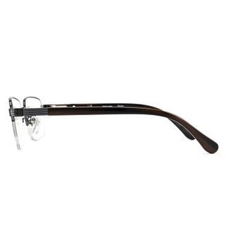 dunhill登喜路眼镜商务时尚半框眼镜架配镜近视男款光学镜架VDH110J 0530黑框棕腿55mm