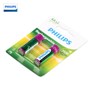 飞利浦（PHILIPS）5号充电电池 AA镍氢2500mAh 2粒卡 适用于玩具/数码相机/键盘/鼠标/电话机等