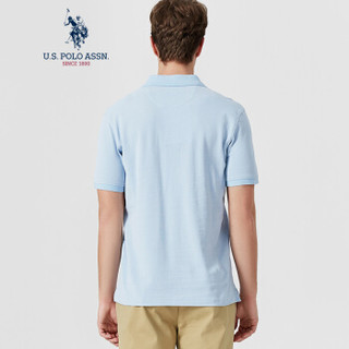 U.S. POLO ASSN. polo衫男士2019春夏新品多色纯棉潮流时尚短袖t恤1192101001 浅蓝色 2XL