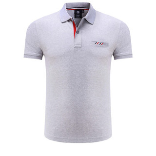 Lee Cooper    短袖POLO衫2019新品商务休闲青年潮流纯色翻领修身百搭款 LZ-8896 花灰 M